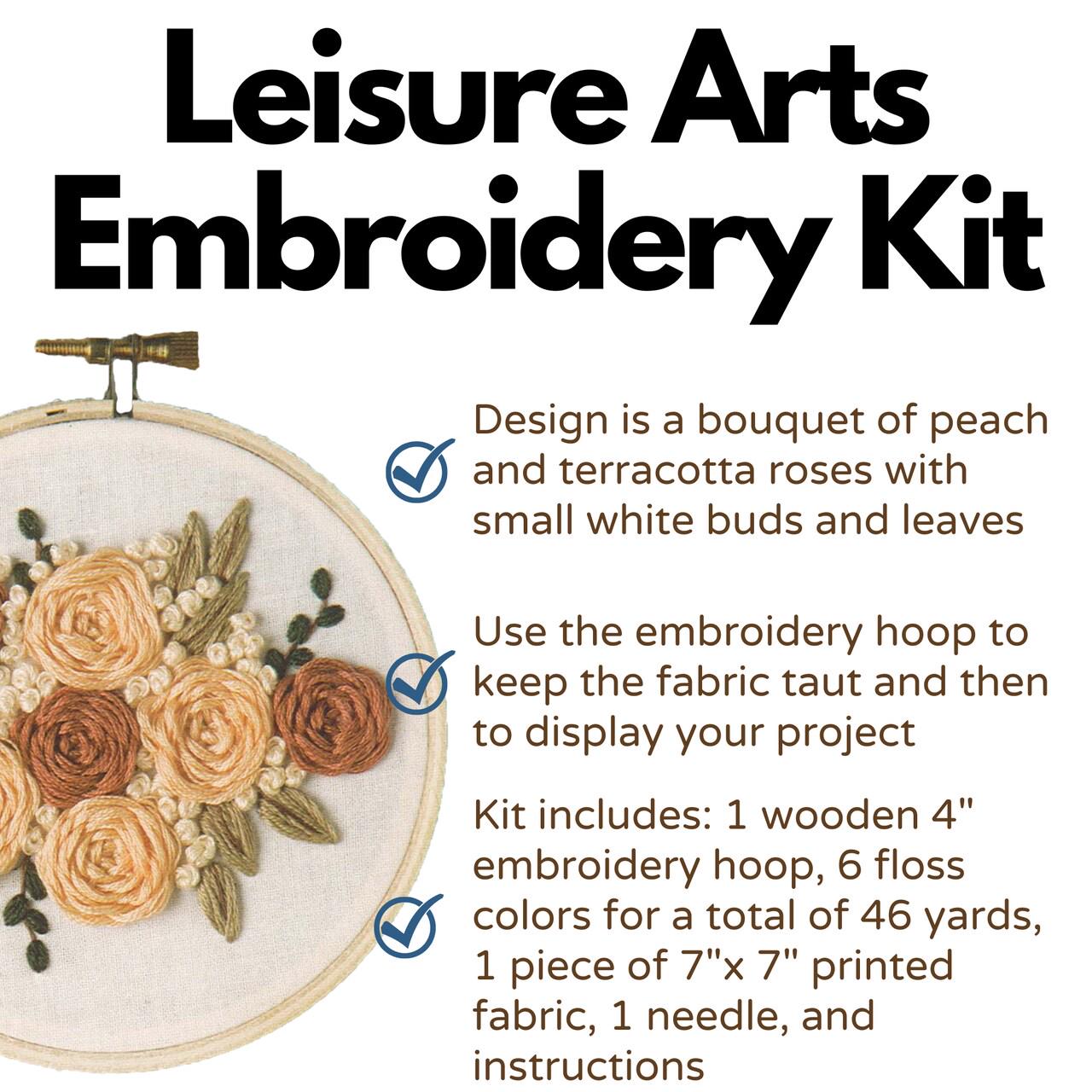 English Roses Embroidery Kit 6"