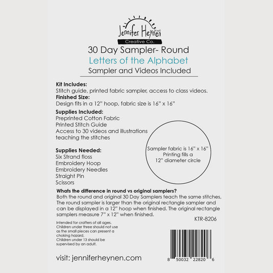 30 Day Sampler Letters of the Alphabet - Round