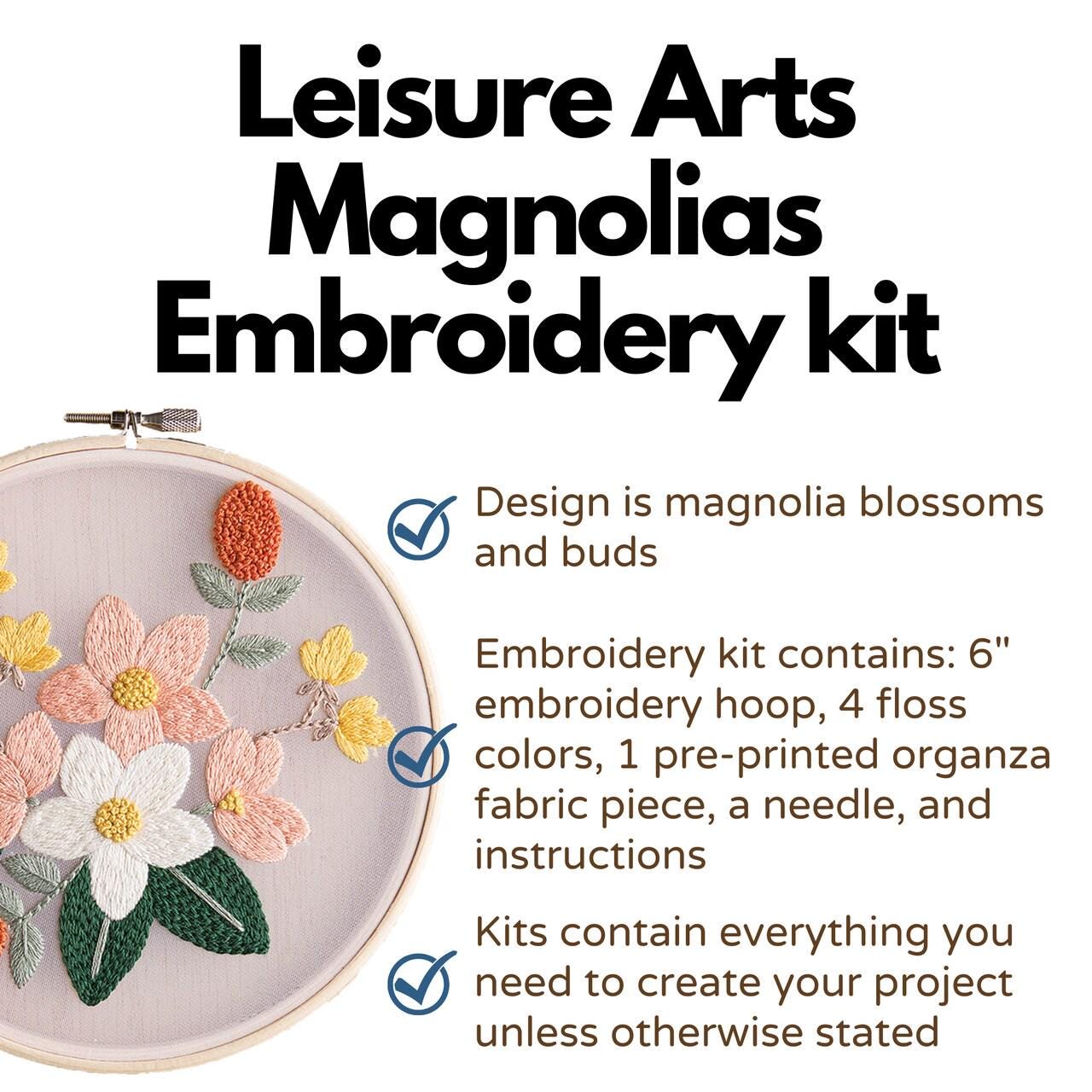 Magnolias Embroidery Kit 6"