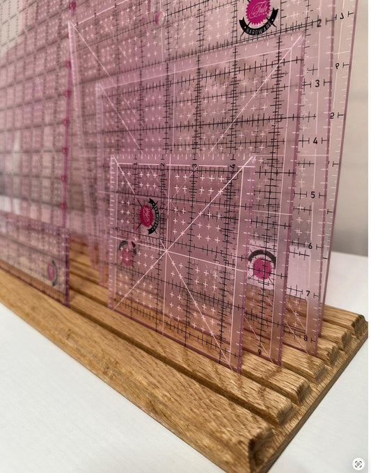 Quilter’s Ruler Holder – 6 Slot Organizer - Oak