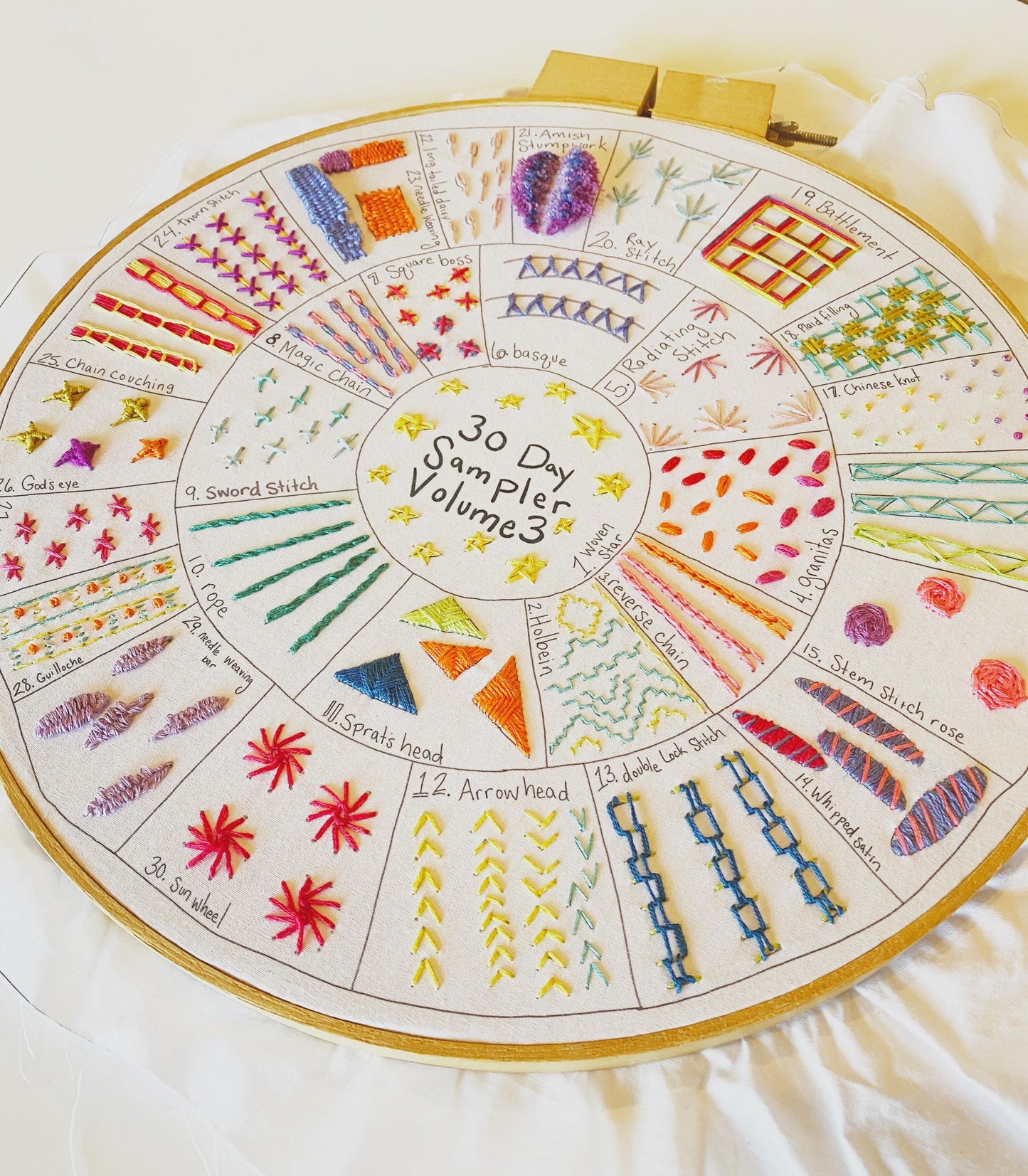 Round 30 Day Sampler Embroidery Class Volume 3