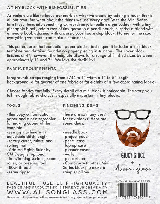 Mini Series Hexagon Step by Alison Glass + Giucy Giuce (Paper Pattern)