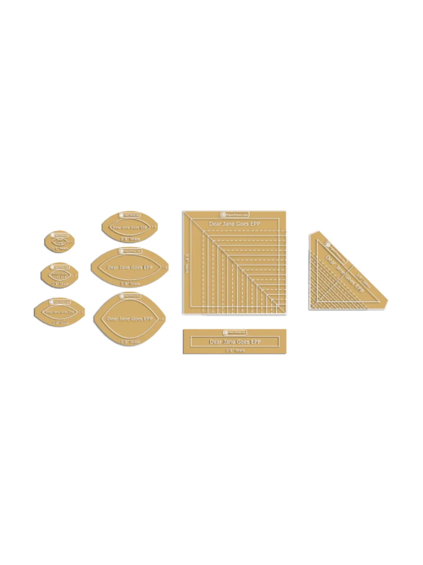 Dear Jane Acrylic Templates 3/8 Seam (9 piece set)