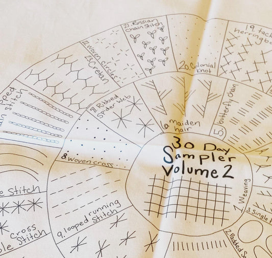 Round 30 Day Sampler Embroidery Class Volume 2