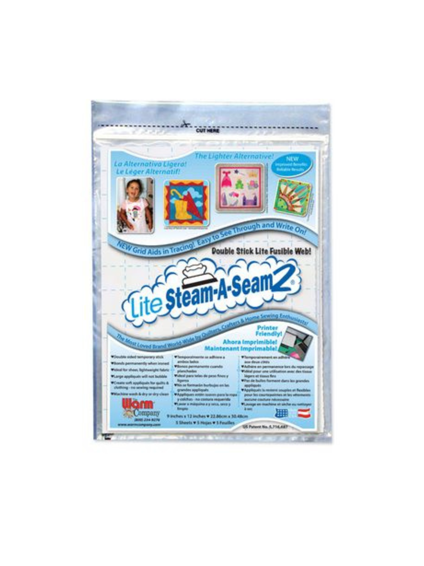 Lite Steam-A-Seam 2, 9 in x 12 (5/pkg)