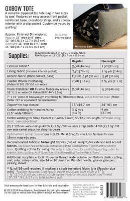 Oxbow Tote Pattern - Noodlehead