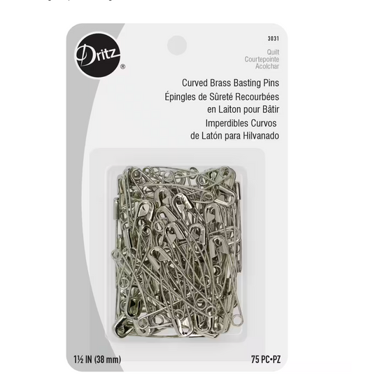 Curved Safety Pins - size 2 - 75count