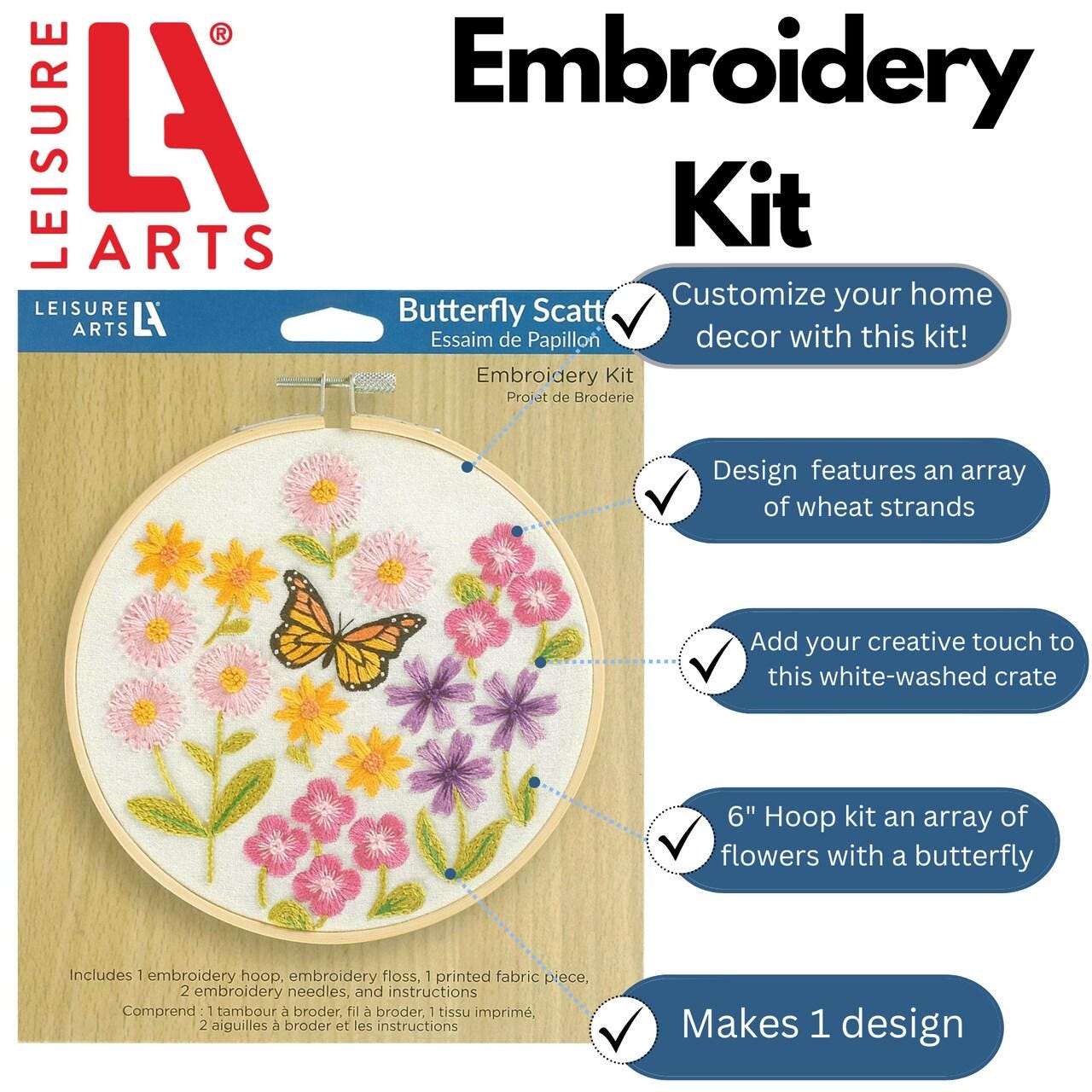Butterfly Scatter Embroidery Kit 6"