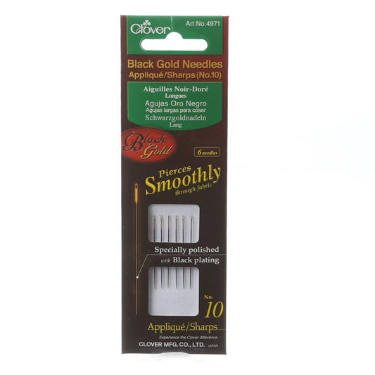 Clover Black Gold Sharps - Needle Size 10