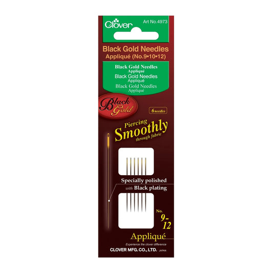 Clover Black Gold Applique Assortment Sizes - 9/10/12