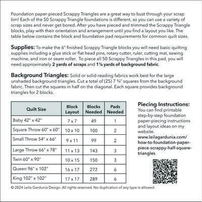 Scrappy Triangle Foundation Paper Piecing Pad