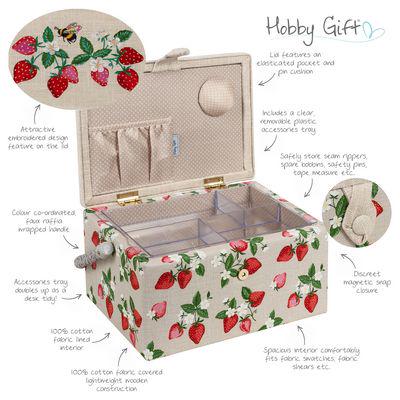 Sewing Box Strawberries - Medium