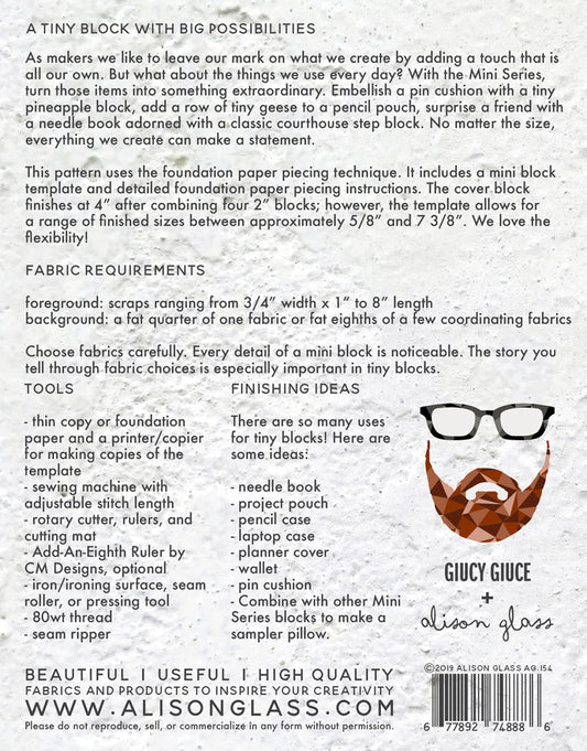 Mini Series Curved Cabin by Alison Glass + Giucy Giuce (Paper Pattern)