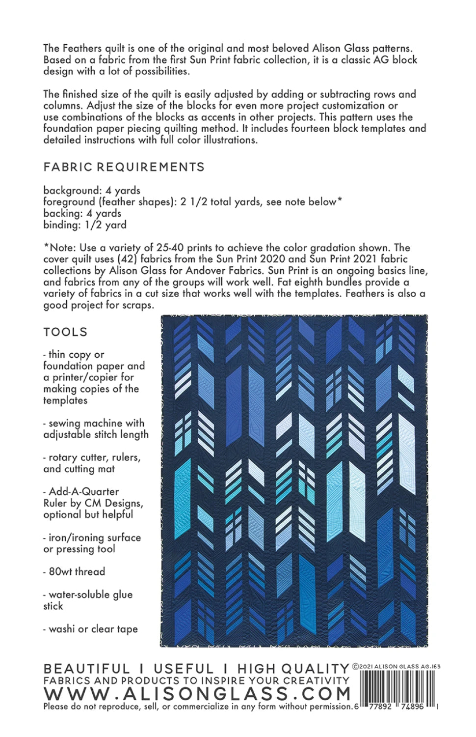 Feathers Quilt Pattern - Alison Glass