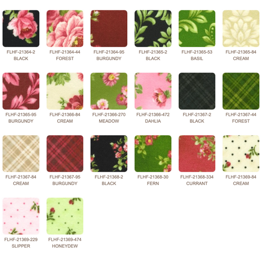 Bouquet of Roses Flannel - 10inch Squares