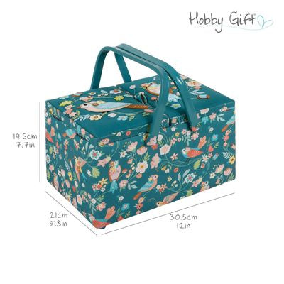 Blue Aviary Large Sewing Box