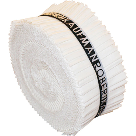 2-1/2in Strips Roll Up Kona Solids White | 40pcs |