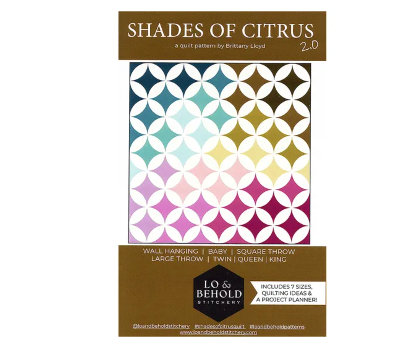 Shades of Citrus 2.0 Pattern - Lo & Behold Stitchery (Paper Pattern)