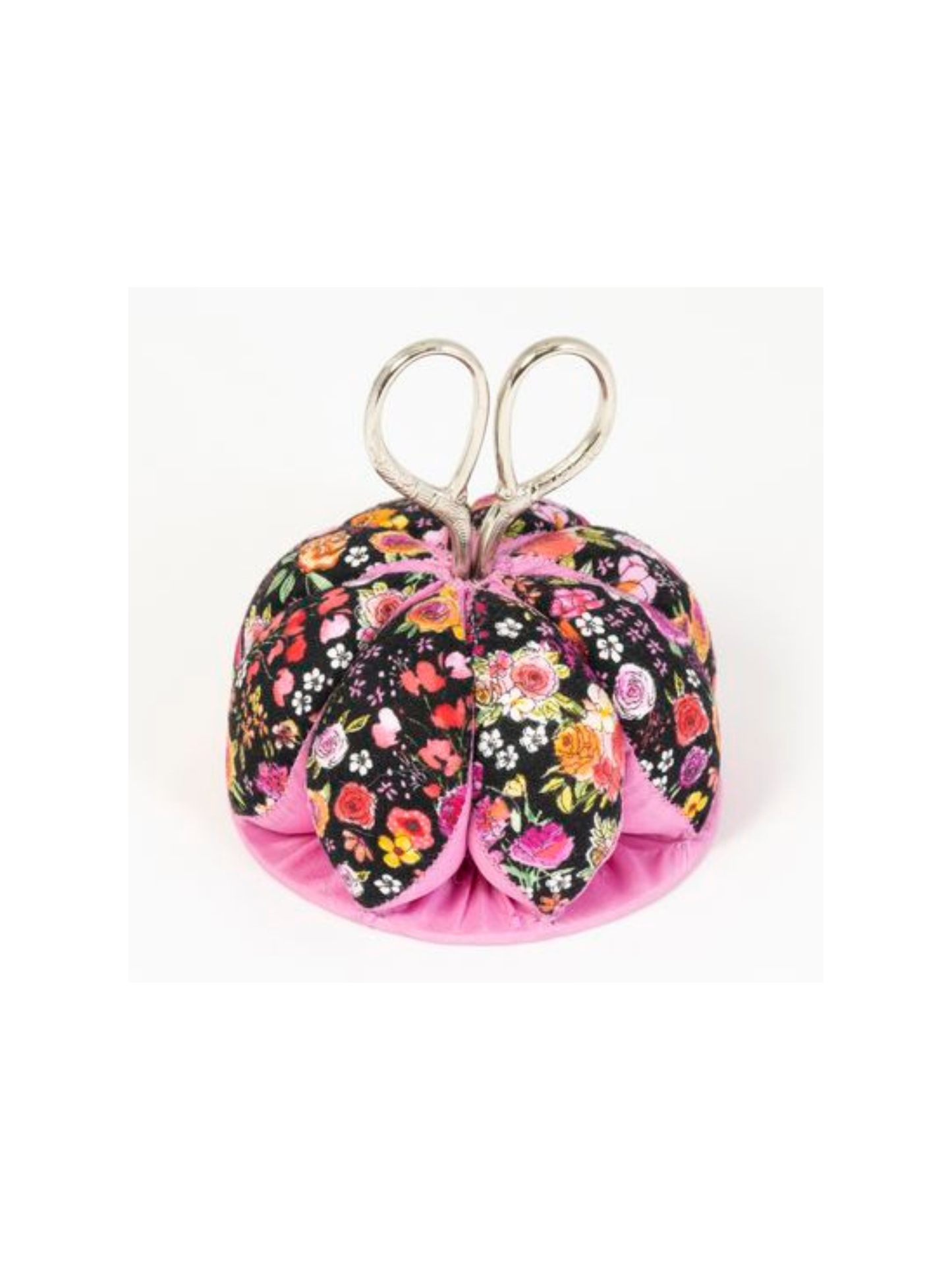 Pin Cushion Dome Black Pink Floral