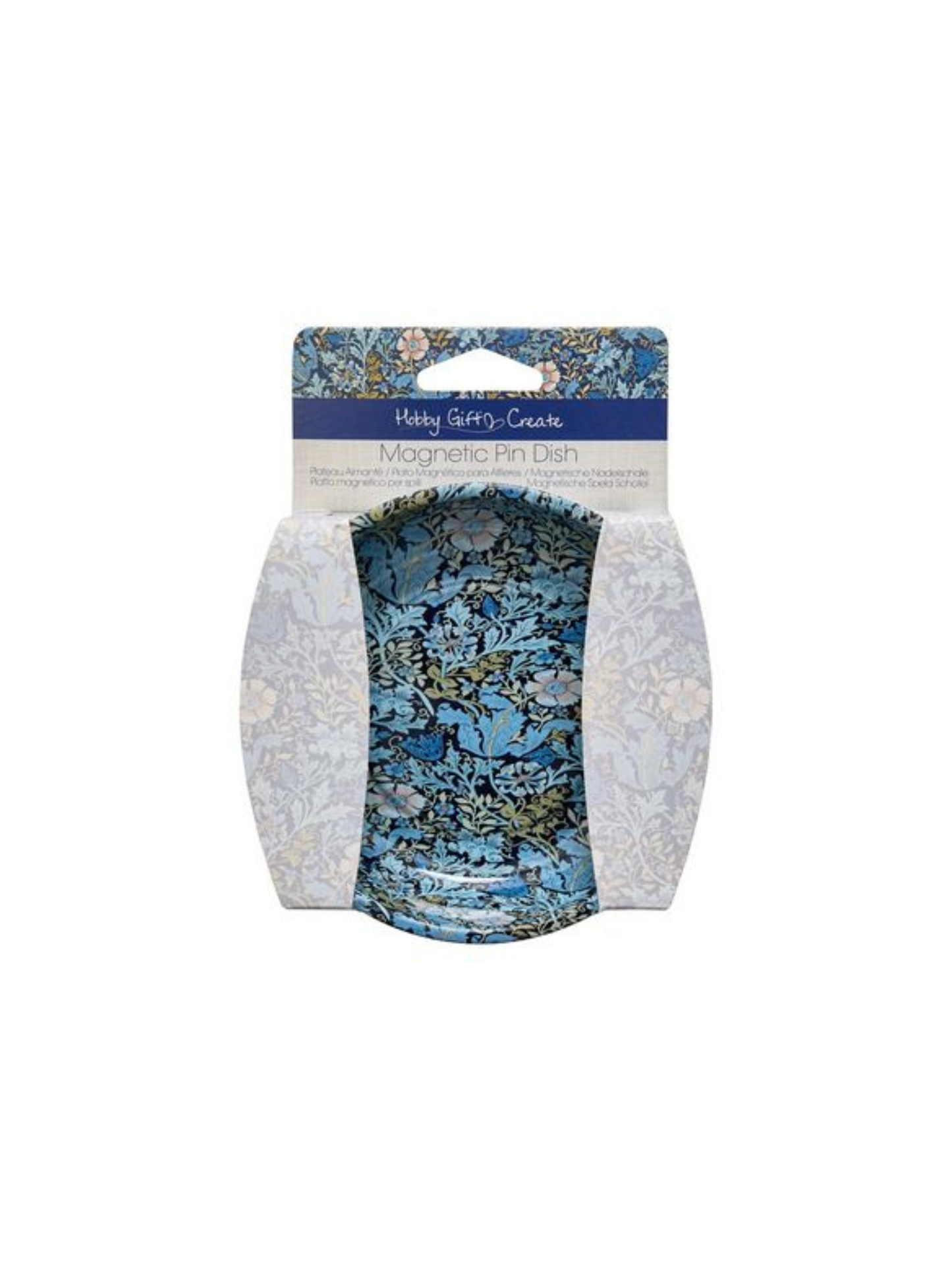 Magnetic Pin Dish 4in Blue Floral