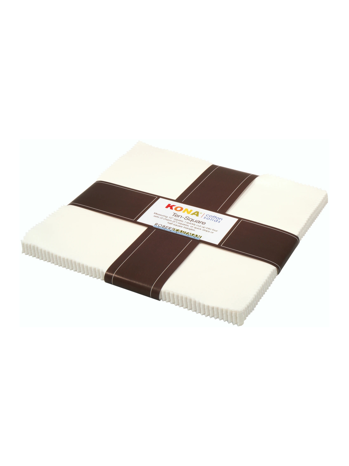 10in Squares Kona Solids Snow Colorway - 42pcs
