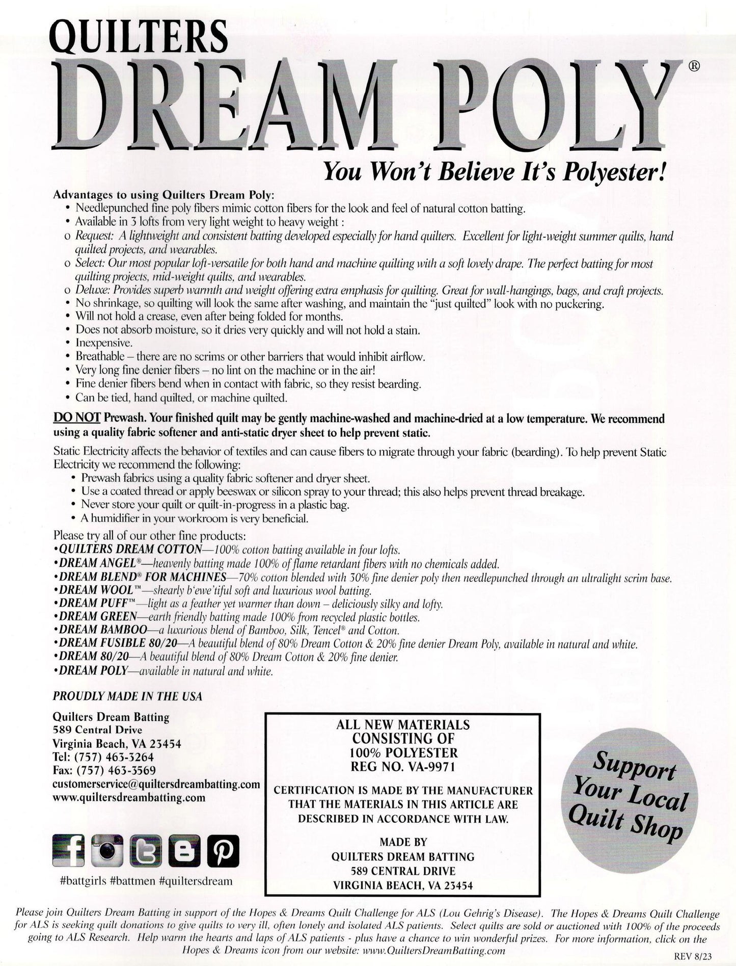 Quilters Dream Poly Deluxe Batting - Queen