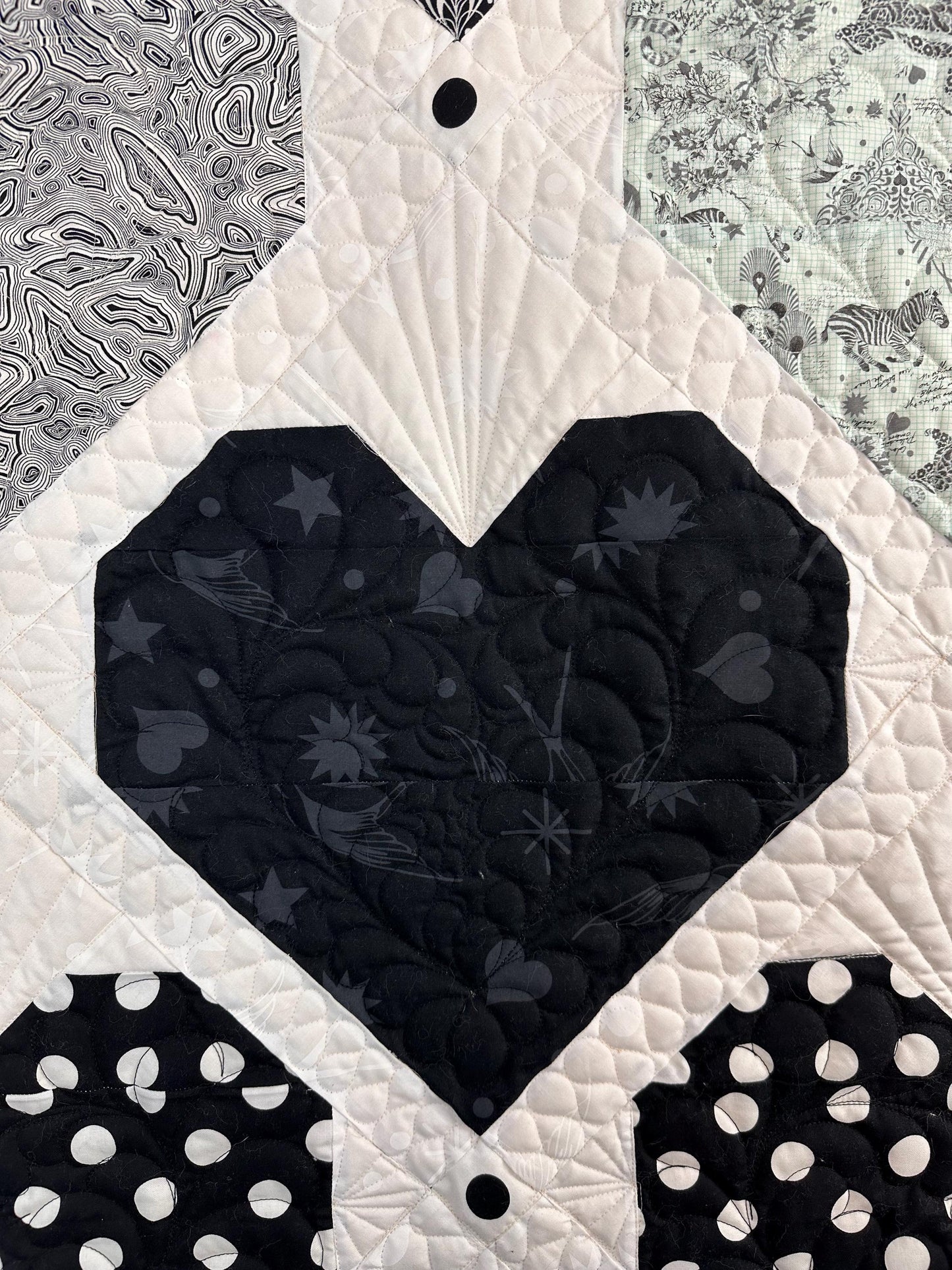 Retro Hearts Quilt - Tula Pink Linework