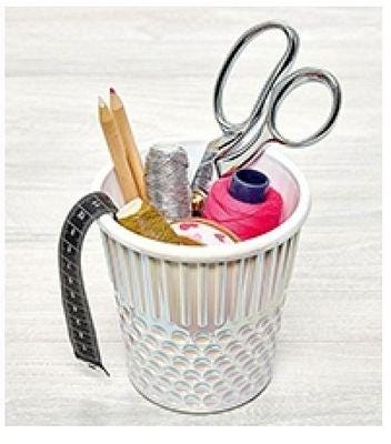 Hemline Thimble Pearl White Notion Holder