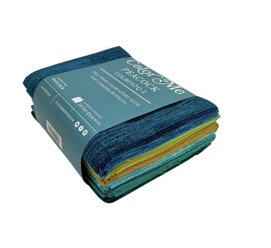 Color Me - Peacock Fat Quarter Bundle by Windham - 10pcs