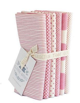 Tilda Basic Classics-FQB 6 Fabrics, Pink