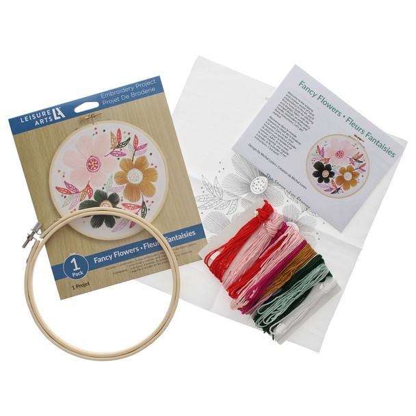 Fancy Flowers Embroidery Kit 6"