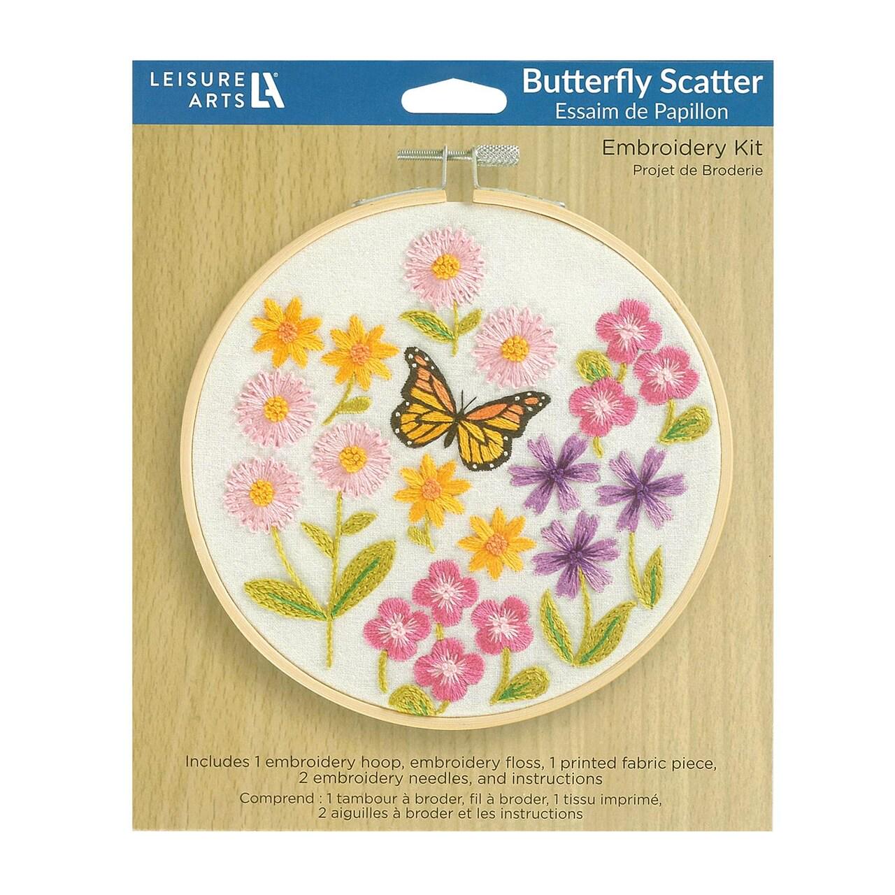 Butterfly Scatter Embroidery Kit 6"