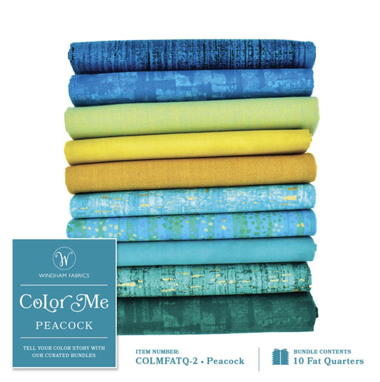 Color Me - Peacock Fat Quarter Bundle by Windham - 10pcs