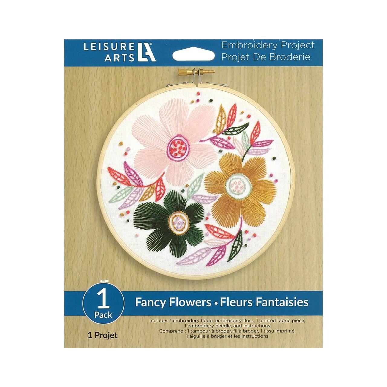 Fancy Flowers Embroidery Kit 6"