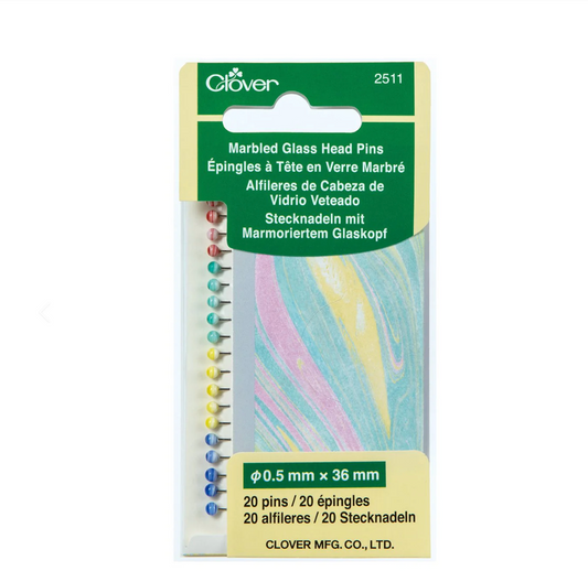 Marbled Glass Head Pins